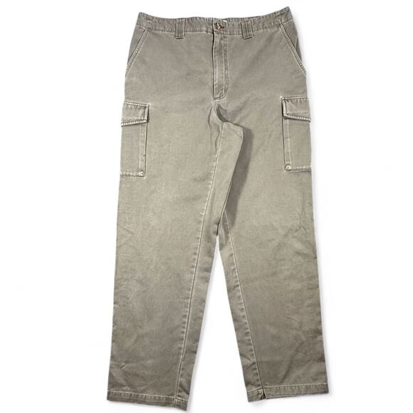 LL Bean Tropic Weight Cargo Pants Mens 34x31 Green 100% Cotton Gorpcore Workwear - Picture 1 of 9